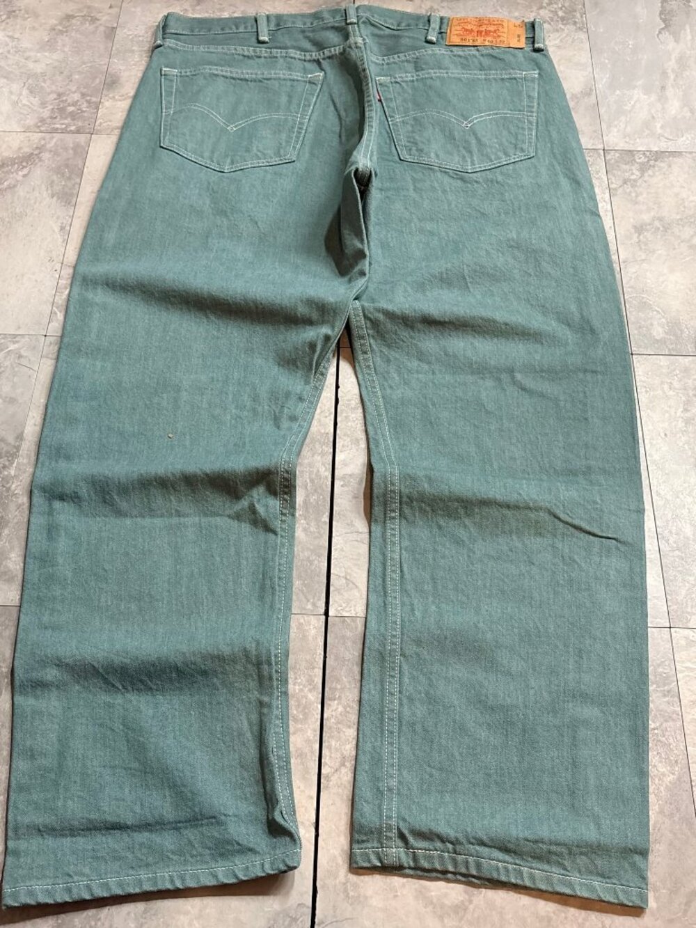 Levi's 501XX Jeans Men's 40x32 Seafoam Teal Denim Button Fly Y2K